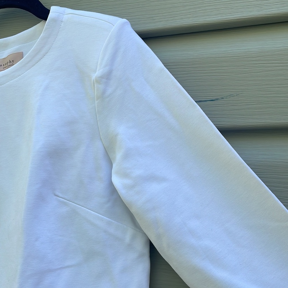 Philosophy White Open-Front Cropped Blazer - Picture 4 of 7